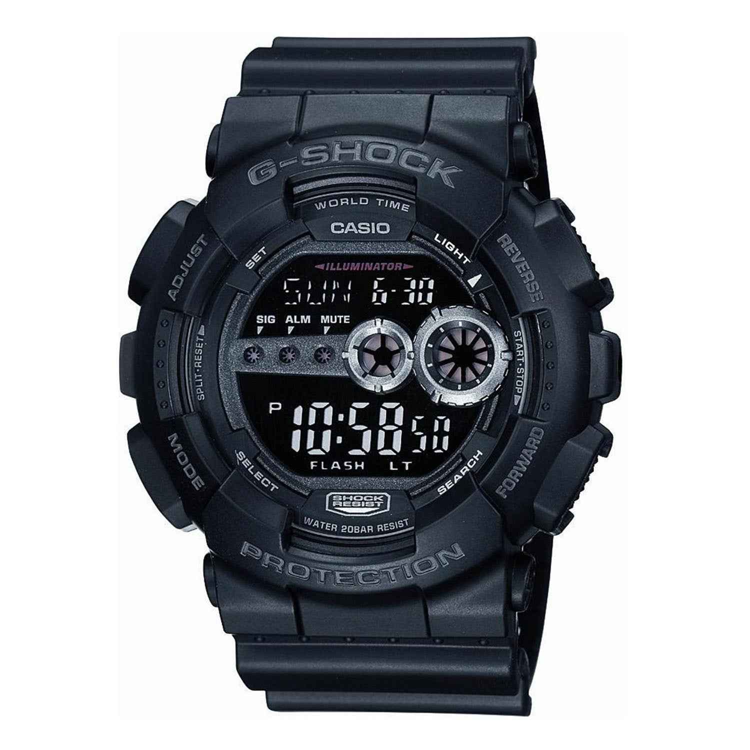 Casio G-Shock All-Digital Men's Black Watch with Black Resin Band