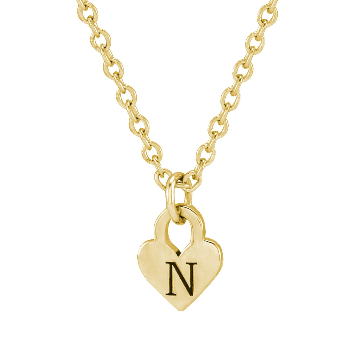 Engravable Heart Pendant in 14K Yellow Gold front view
