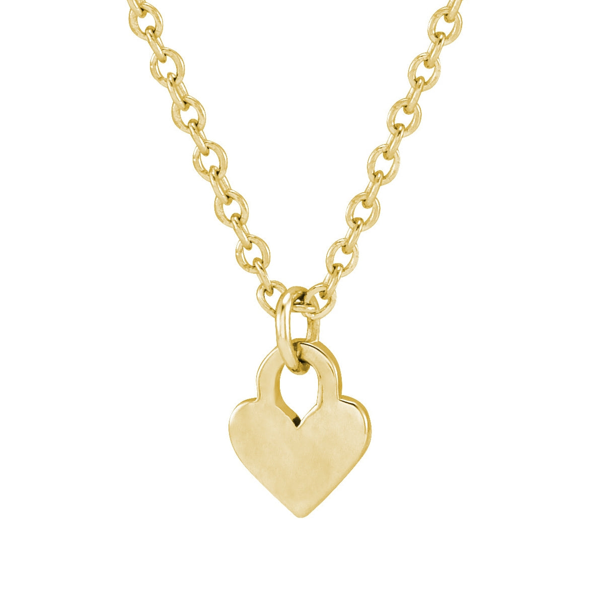 Engravable Heart Pendant in 14K Yellow Gold