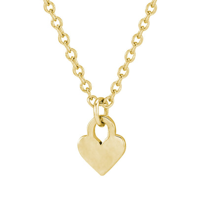 Engravable Heart Pendant in 14K Yellow Gold