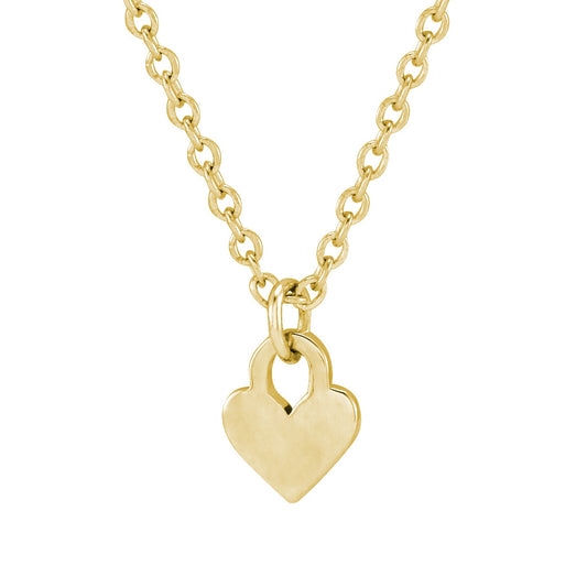 Engravable Heart Pendant in 14K Yellow Gold
