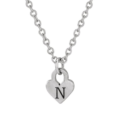Engravable Heart Pendant in Sterling Silver front view