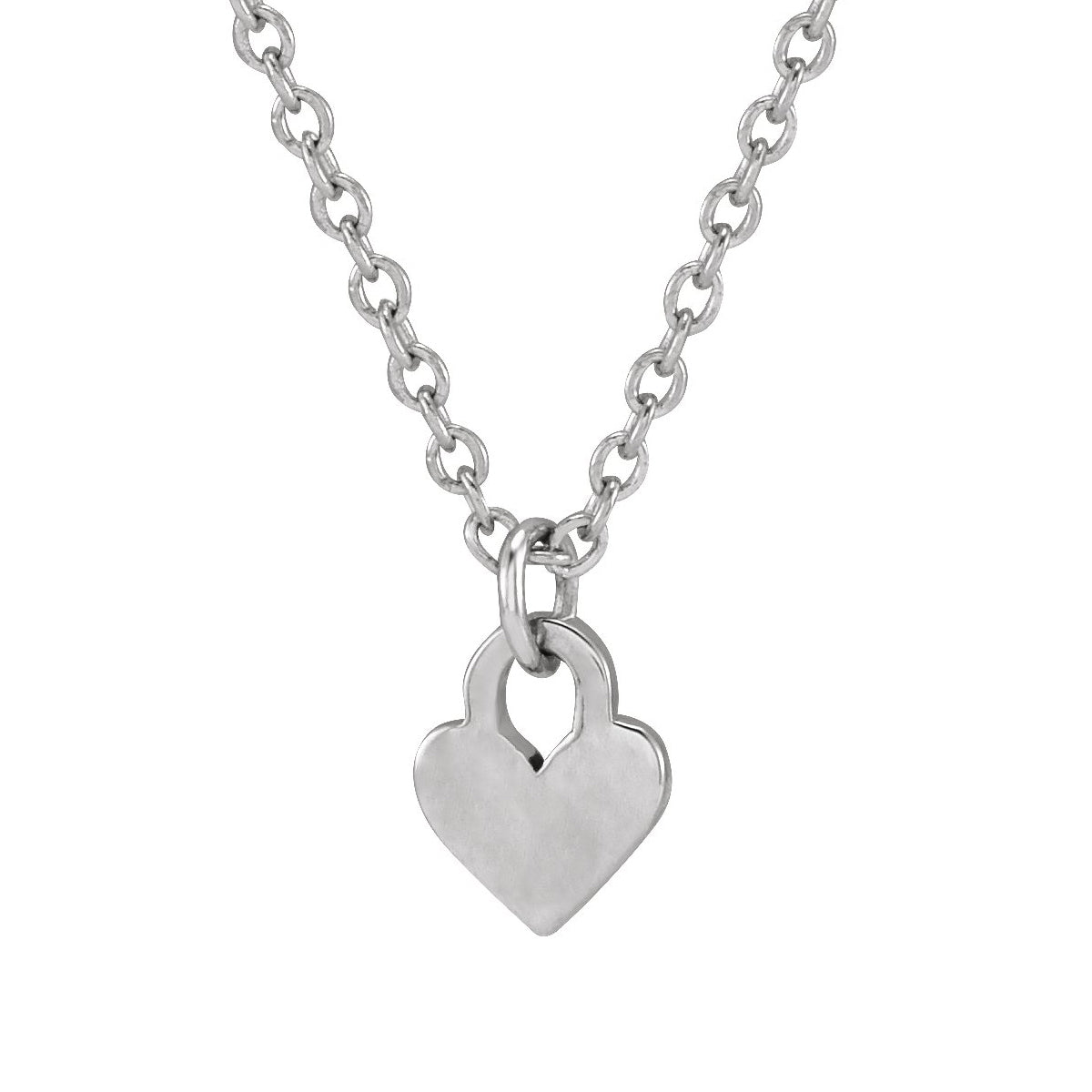 Engravable Heart Pendant in Sterling Silver