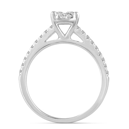 Fairytale Diamonds 3/4 ct. tw. Pear-Shaped Composite Engagement Ring in 10K White Gold close-up detail