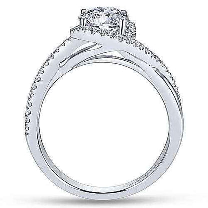 Gabriel & Co. 1/4 ct. Round Semi-Mount Twisted Engagement Ring in 14K Gold close-up detail