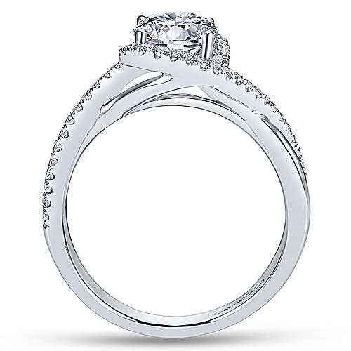 Gabriel & Co. 1/4 ct. Round Semi-Mount Twisted Engagement Ring in 14K Gold close-up detail