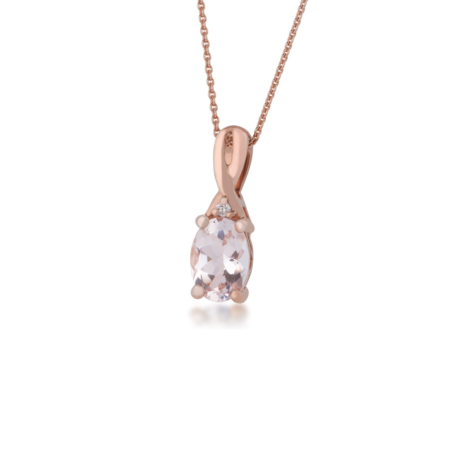Morganite and 1/100 ct. tw. Diamond Fashion Pendant in 10K Pink Gold