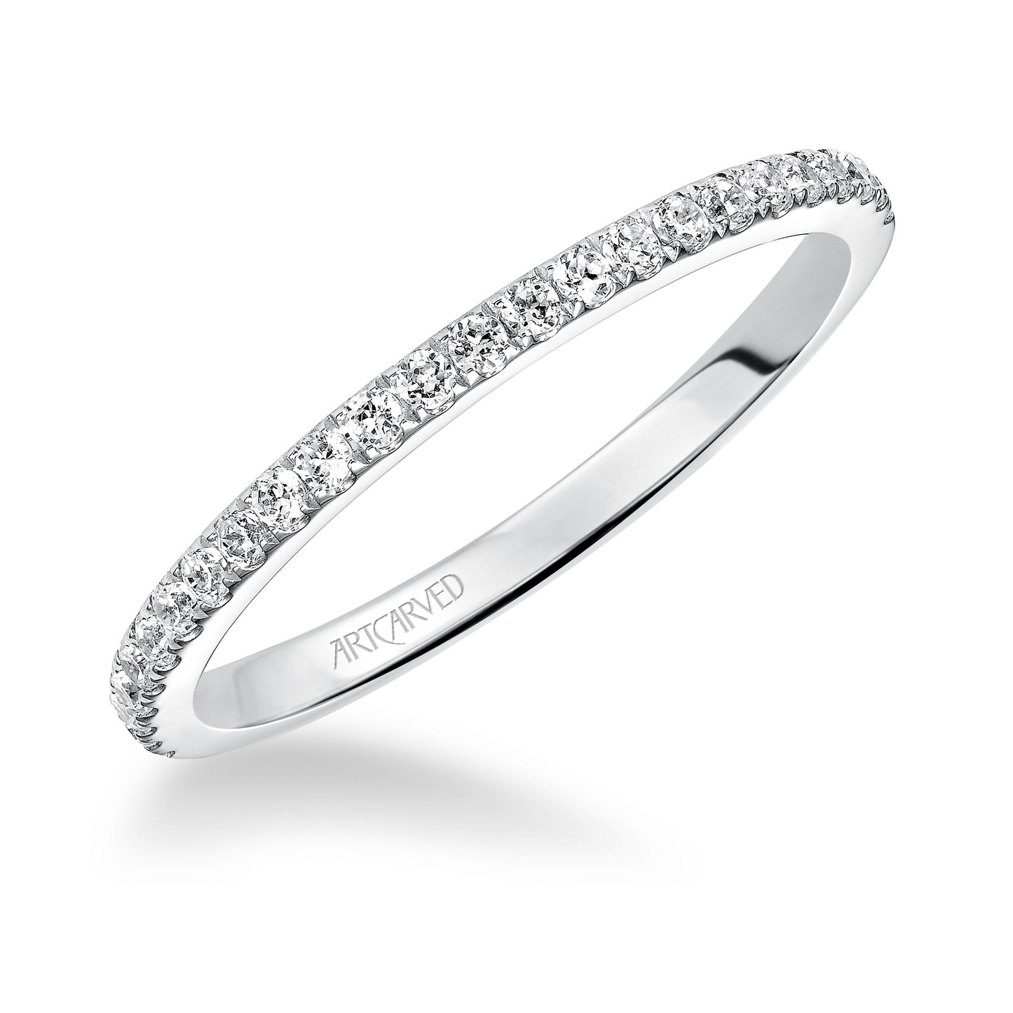 ArtCarved Classic 1/4 ct. tw. Diamond Wedding Band in 14K White Gold front view