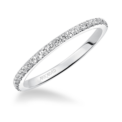 ArtCarved Classic 1/4 ct. tw. Diamond Wedding Band in 14K White Gold front view