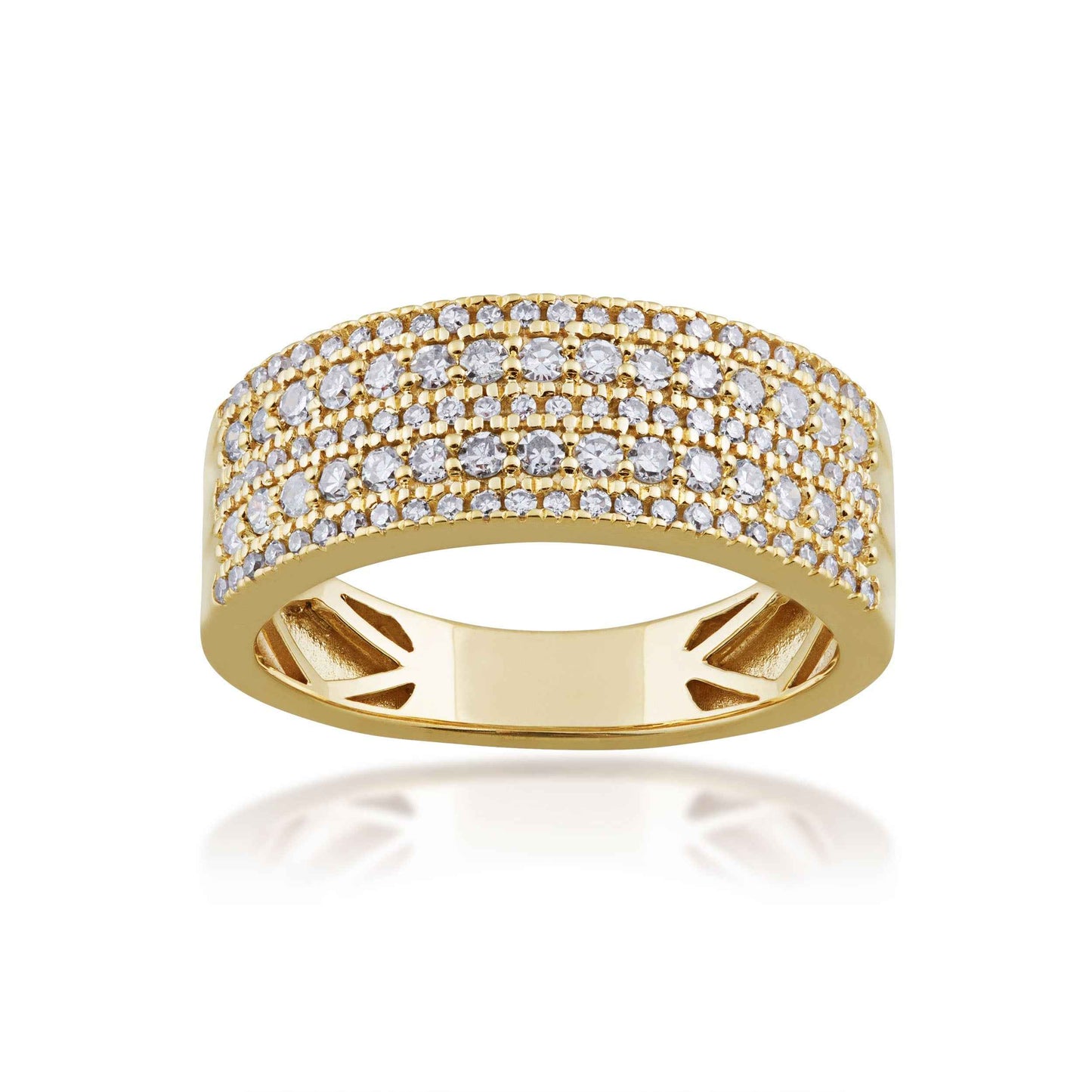 1/2 ct. tw. Round Brilliant 5-Row Anniversary Band in 10K Yellow Gold