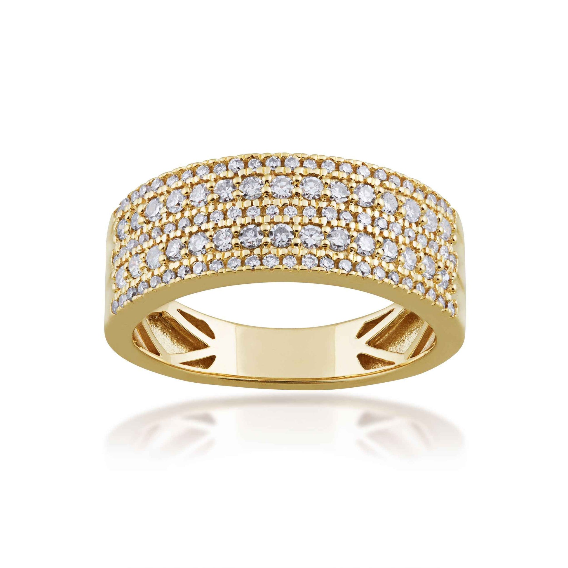 1/2 ct. tw. Round Brilliant 5-Row Anniversary Band in 10K Yellow Gold