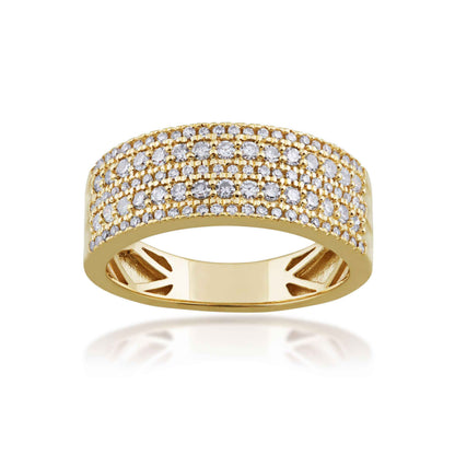 1/2 ct. tw. Round Brilliant 5-Row Anniversary Band in 10K Yellow Gold