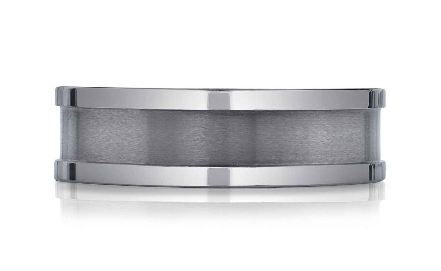 BENCHMARK Mens 7MM Tungsten Wedding Band with Brushed Center