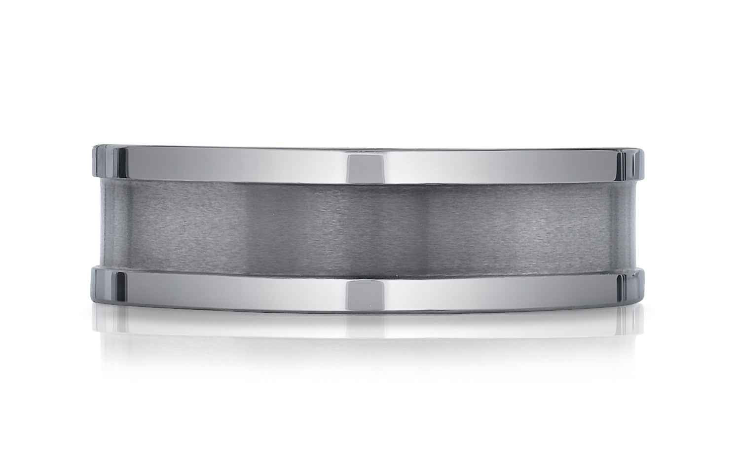BENCHMARK Mens 7MM Tungsten Wedding Band with Brushed Center