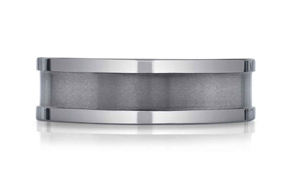 BENCHMARK Mens 7MM Tungsten Wedding Band with Brushed Center