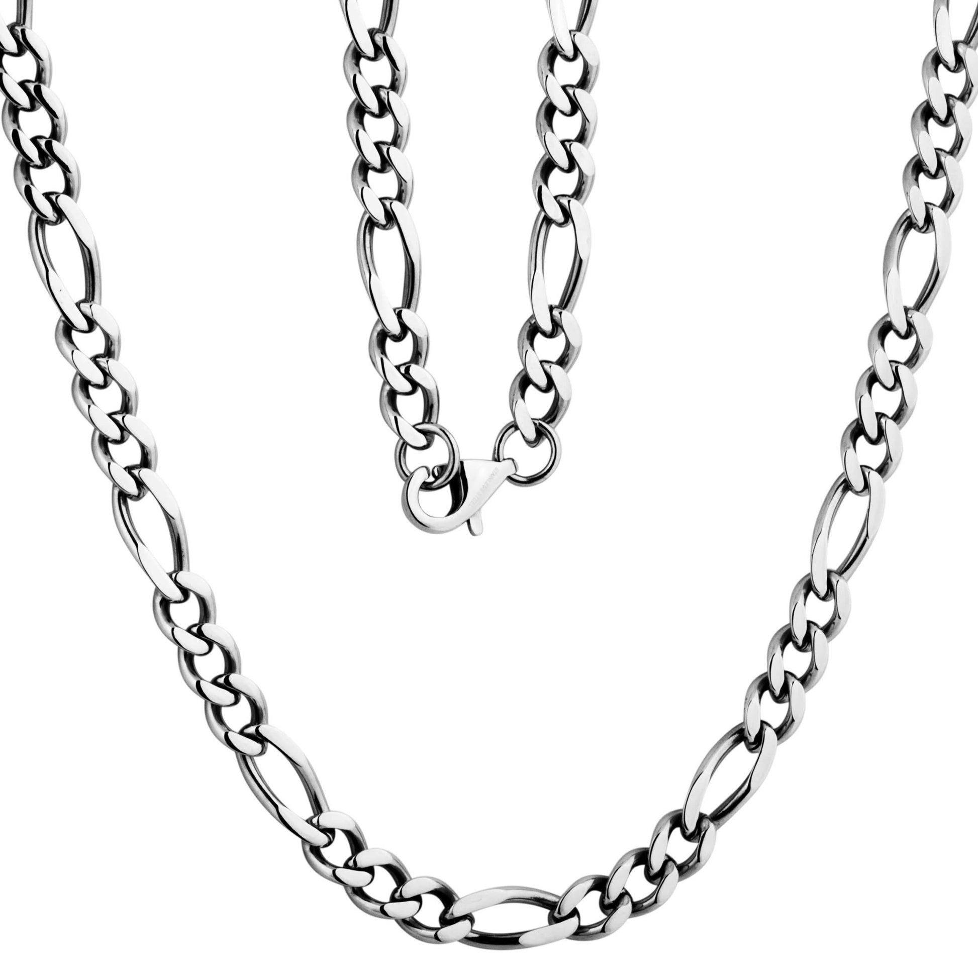 5mm 24-inch Figaro Chain Necklace in Stainless Steel