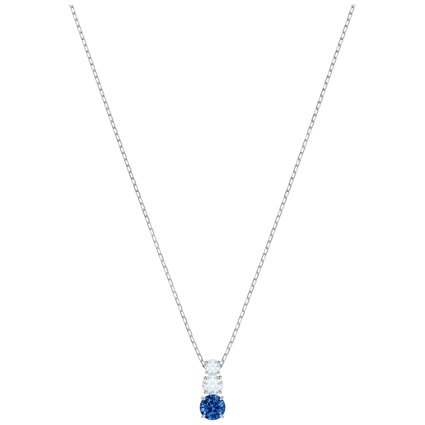 Swarovski Attract Trilogy Collection Blue and White Crystal Pendant in Rhodium Plating