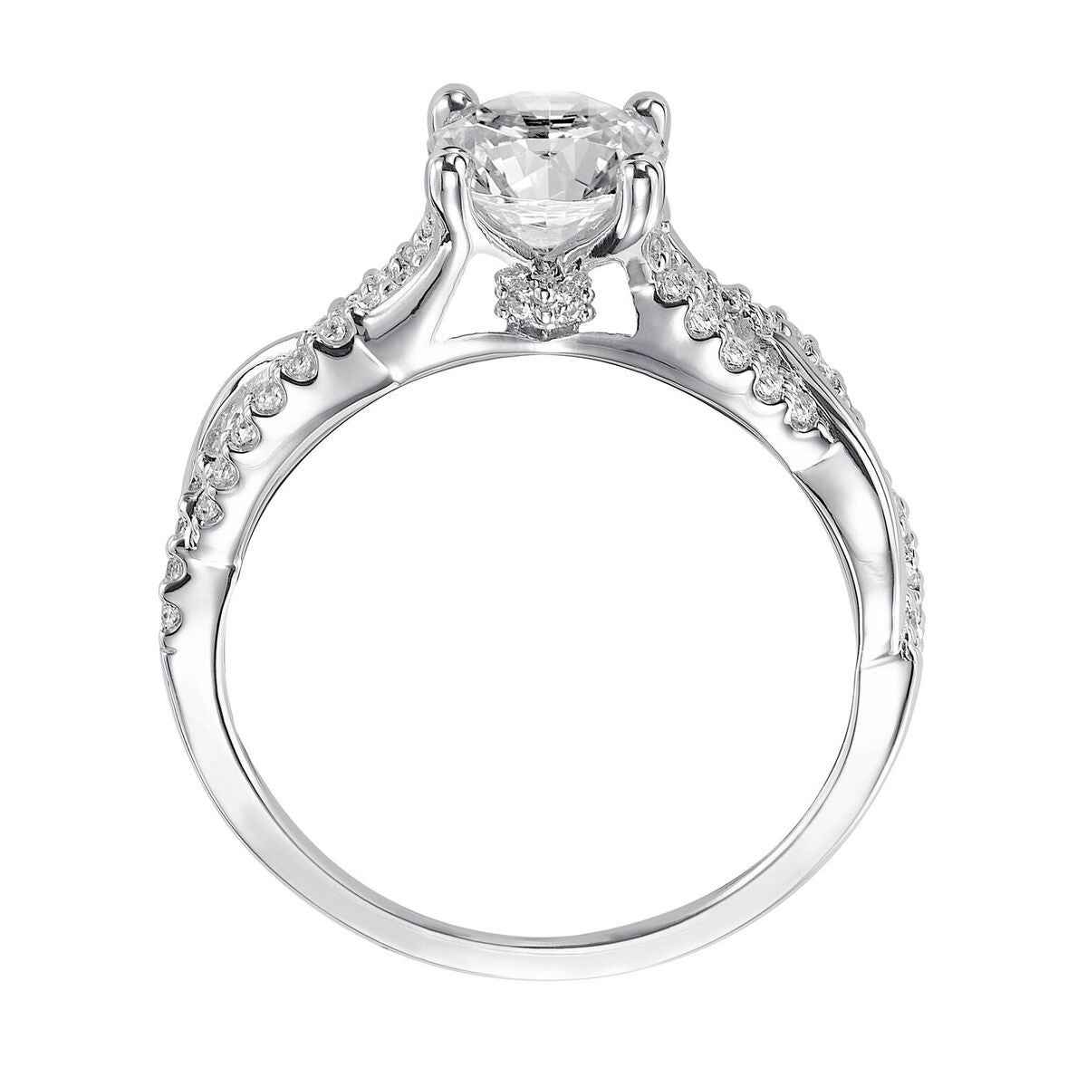 Artcarved Contemporary 1/5 ct. tw. Diamond Braided Semi-Mount Engagement Ring in 14K White Gold close-up detail