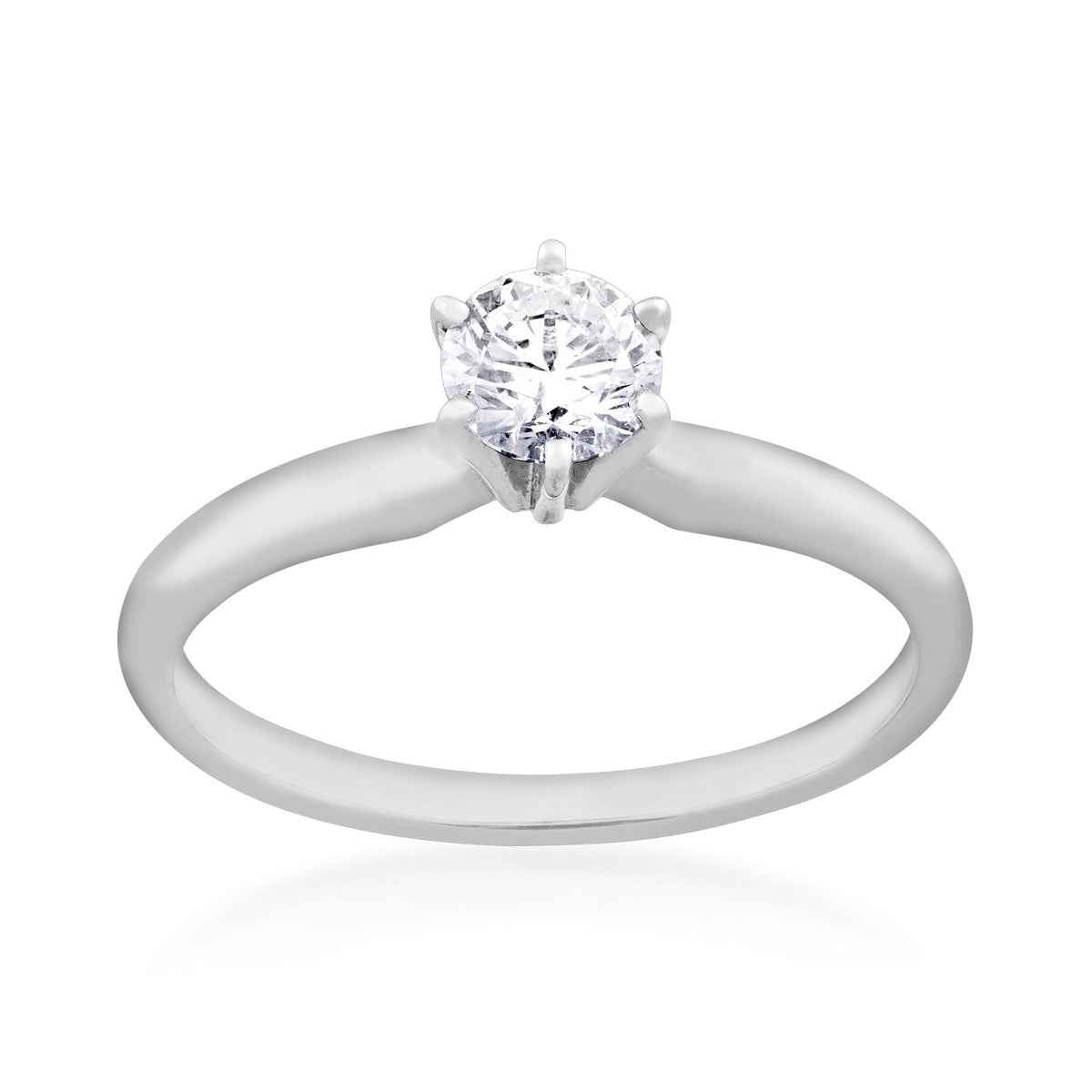 1/2 ct. tw. A Quality Round Diamond Solitaire Engagement Ring in 14K White Gold