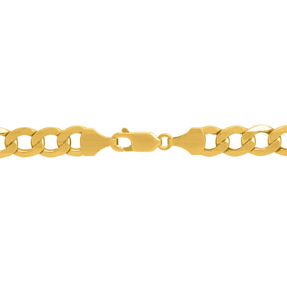 7mm 22-inch Light Curb Chain Necklace in 10K Yellow Gold front view