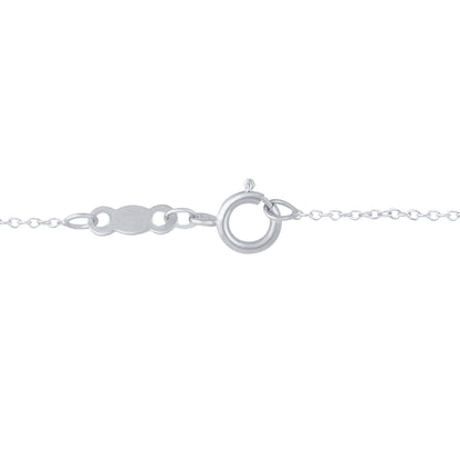 Kallati 1/3 ct. tw. Princess Cut & Baguette Diamond Chevron Bar Necklace in 14K White Gold close-up detail