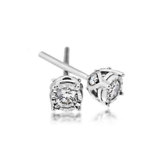 1/2 ct. tw. Diamond Solitaire Earrings with Miracle Plating in 10K White Gold