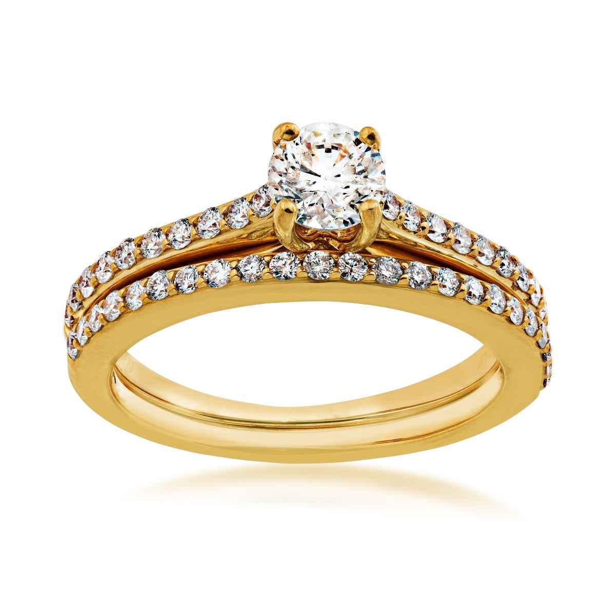 Noventa 1 ct. tw. Round Diamond Wedding Set in 14K Yellow Gold