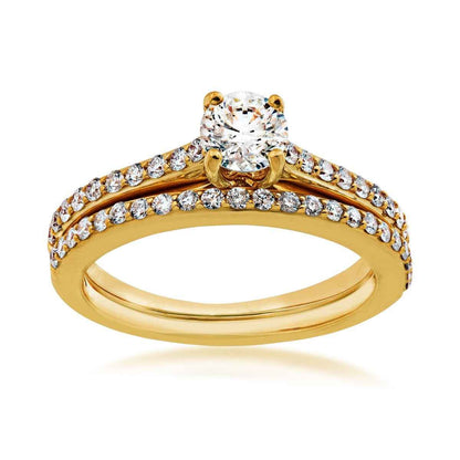 Noventa 1 ct. tw. Round Diamond Wedding Set in 14K Yellow Gold
