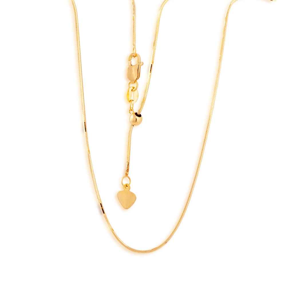 .5mm 22-inch Adjustable Snake Chain in 14K Yellow Gold