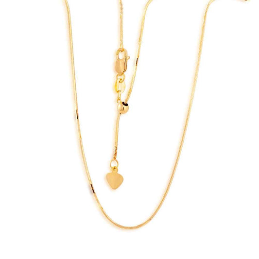 .5mm 22-inch Adjustable Snake Chain in 14K Yellow Gold