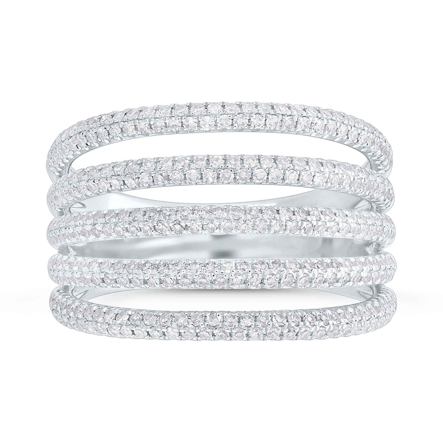 Shy Creation 7/8 ct. tw. Diamond Pave Cut-Out Fashion Ring in 14K White Gold
