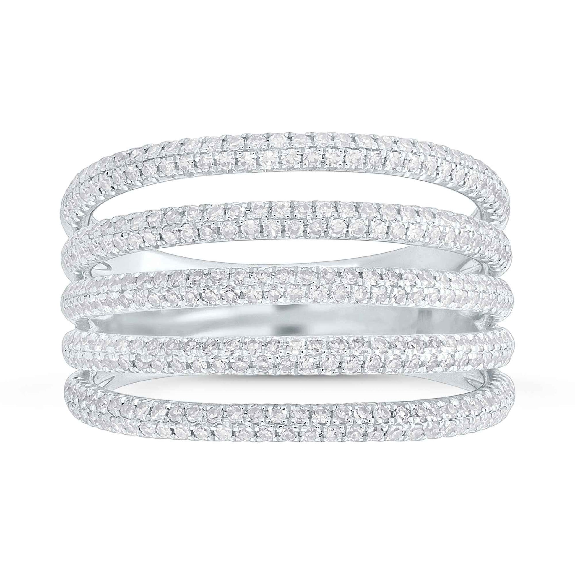 Shy Creation 7/8 ct. tw. Diamond Pave Cut-Out Fashion Ring in 14K White Gold