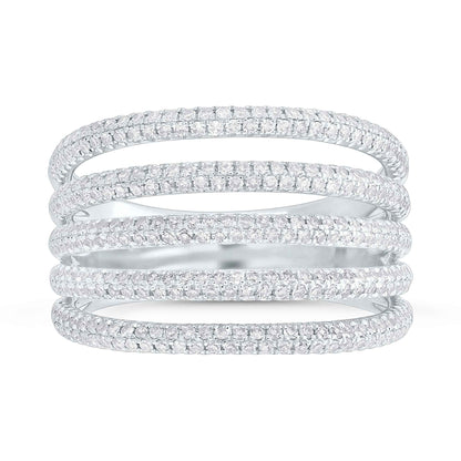 Shy Creation 7/8 ct. tw. Diamond Pave Cut-Out Fashion Ring in 14K White Gold