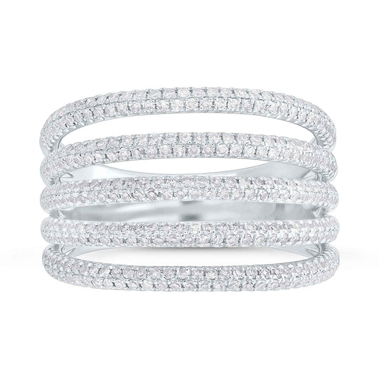 Shy Creation 7/8 ct. tw. Diamond Pave Cut-Out Fashion Ring in 14K White Gold