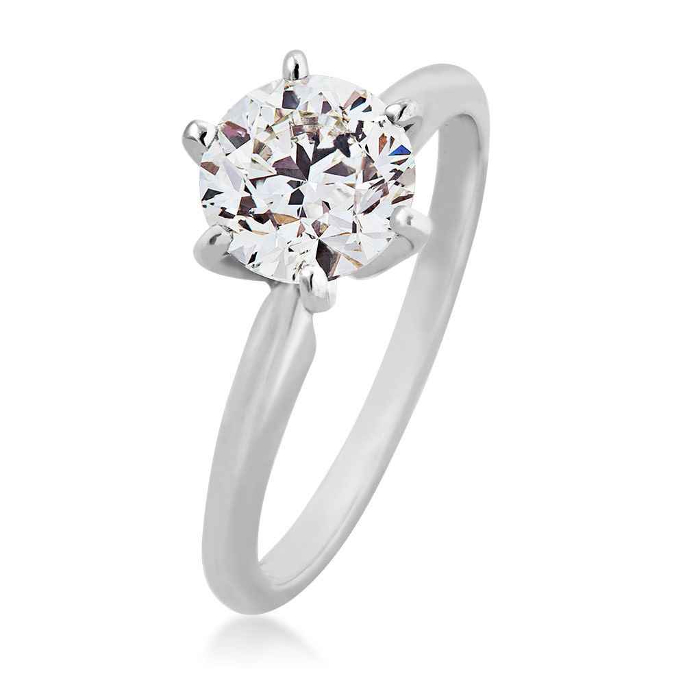 1-1/2 ct. tw. Round Brilliant Diamond Solitaire Engagement Ring in 14K White Gold