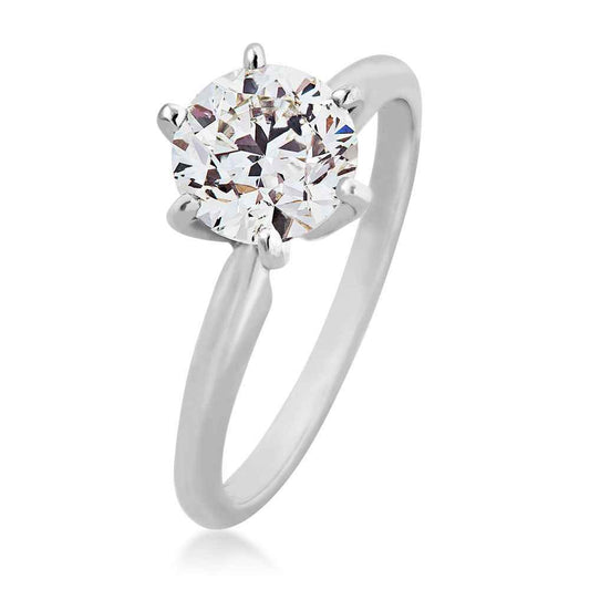 1-1/2 ct. tw. Round Brilliant Diamond Solitaire Engagement Ring in 14K White Gold