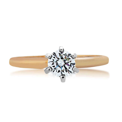 3/4 ct. tw. Round Brilliant Diamond Solitaire Engagement Ring in 14K Yellow Gold - S 1475DN