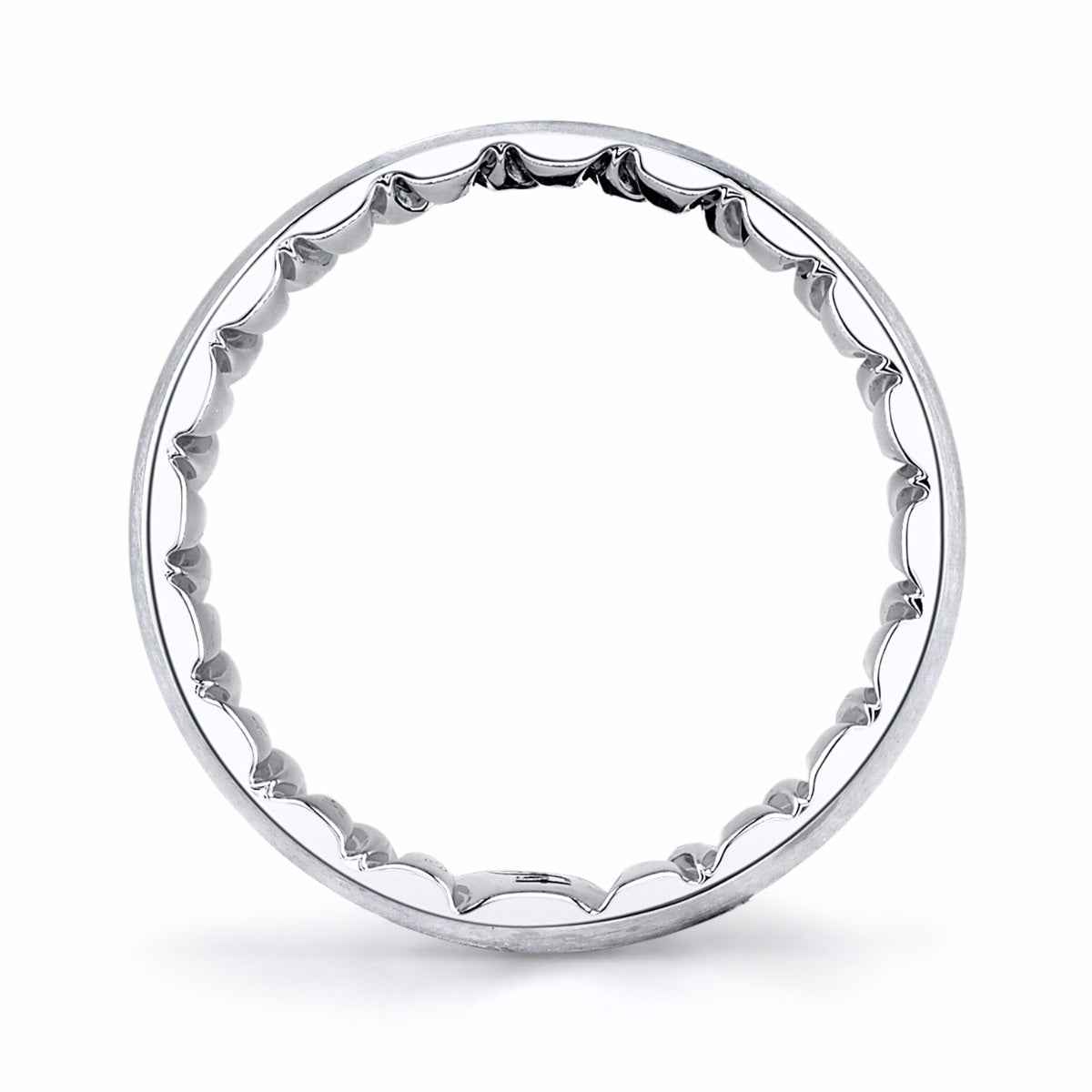 MFIT Men's Satin Finish 7mm Wedding Band in 10K White Gold close-up detail