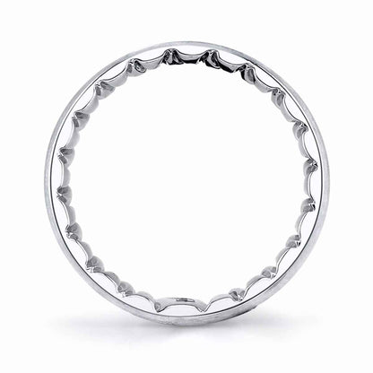 MFIT Men's Satin Finish 7mm Wedding Band in 10K White Gold close-up detail