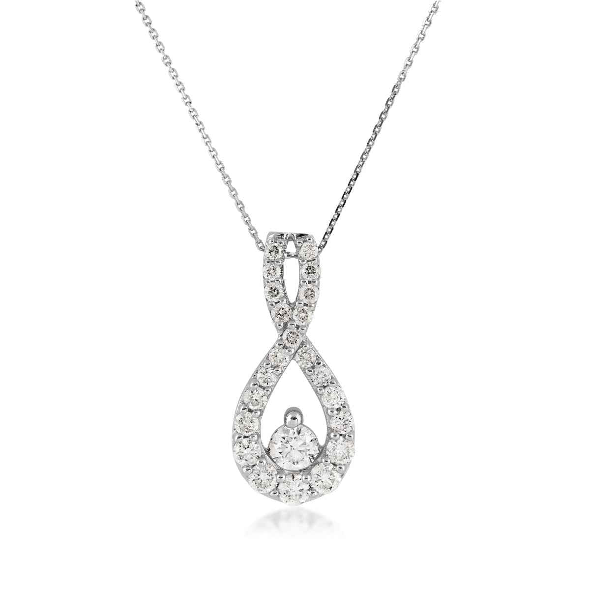 Journey Collection 3/4 ct. tw. Double Loop Pendant in 10K White Gold