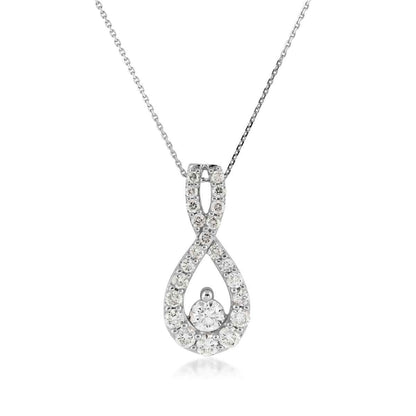 Journey Collection 3/4 ct. tw. Double Loop Pendant in 10K White Gold