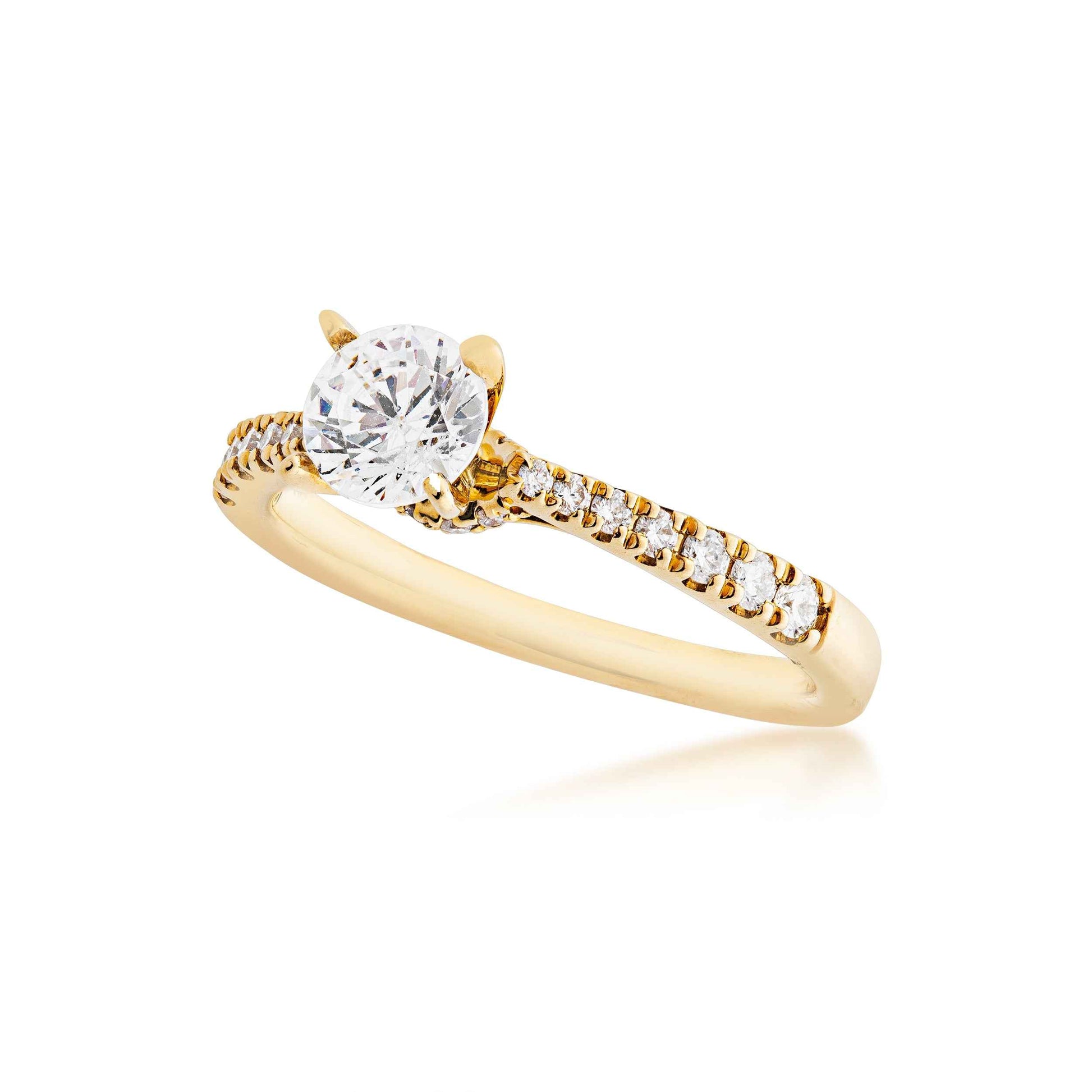 Designed With Love 1/4 ct. tw. Diamond Semi-Mount Engagement Ring in 14K Yellow Gold front view