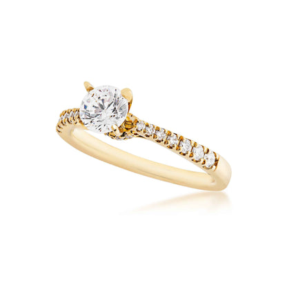 Designed With Love 1/4 ct. tw. Diamond Semi-Mount Engagement Ring in 14K Yellow Gold front view