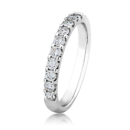 1/2 ct. tw. Round Brilliant Diamond Stackable Anniversary Band in 14K White Gold front view