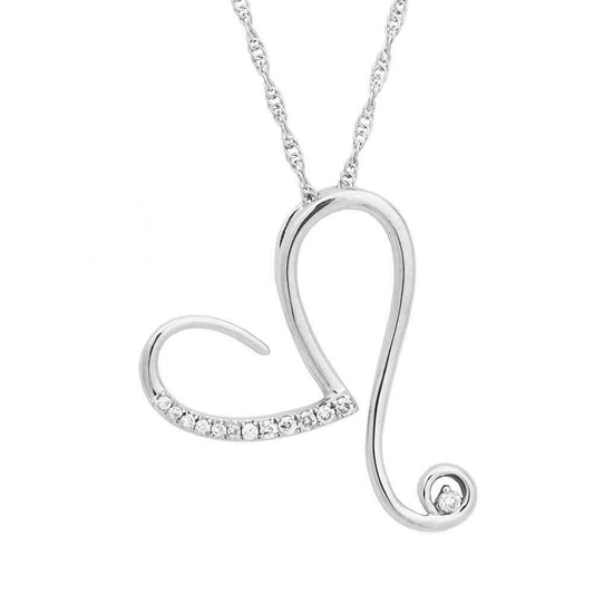 Steal Her Heartâ„¢ 1/10 ct. tw. Single and 12-Diamond Heart Pendant in Sterling Silver
