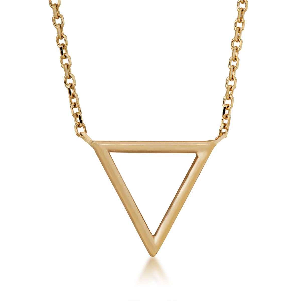 Open Triangle Necklace in 14K Yellow Gold