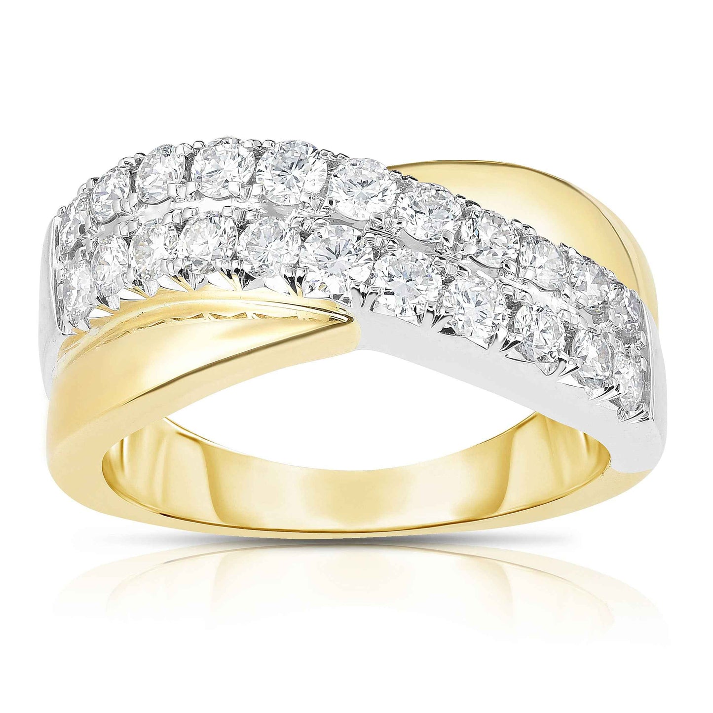 1 ct. tw. Round Wraparound Diamond Fashion Ring in 14K White and Yellow Gold