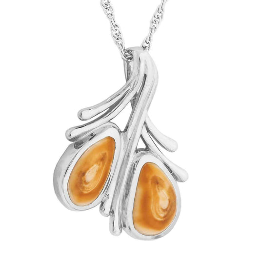 Ladies' Elk Ivory Double Ivory Necklace in 14K White Gold - I420226W Saltese