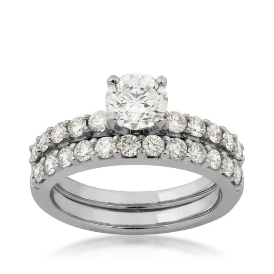 Natural 2 ct. tw. Round Brilliant Diamond Wedding Set in 14K White Gold (2)