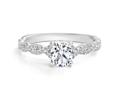 Forevermark Black Label 9/10 ct. tw Oval Diamond Engagement Ring with Twist Side Accent Diamonds in 18K White Gold
